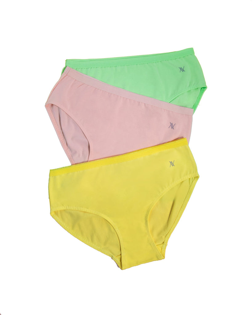 Girls cotton plain brief Underwear - Pack of 3